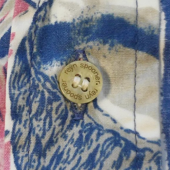 Alfred Shaheen Reyn Spooner Hawaiian Shirt Pullover Reverse Print Coconuts M - Picture 3 of 6